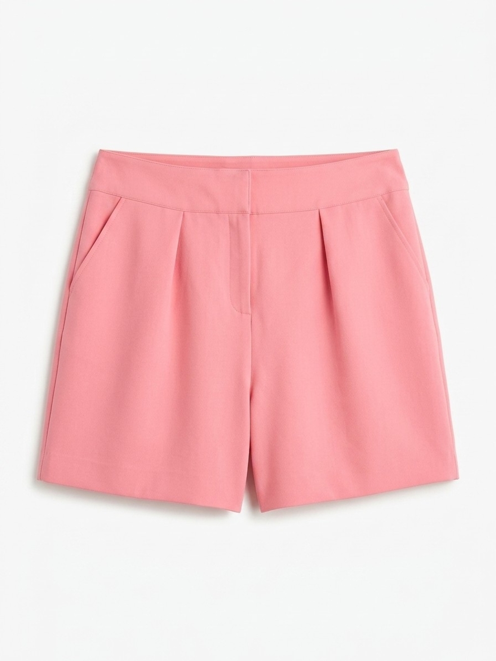 New York & Company Coral Pink Pleated Bermuda Shorts